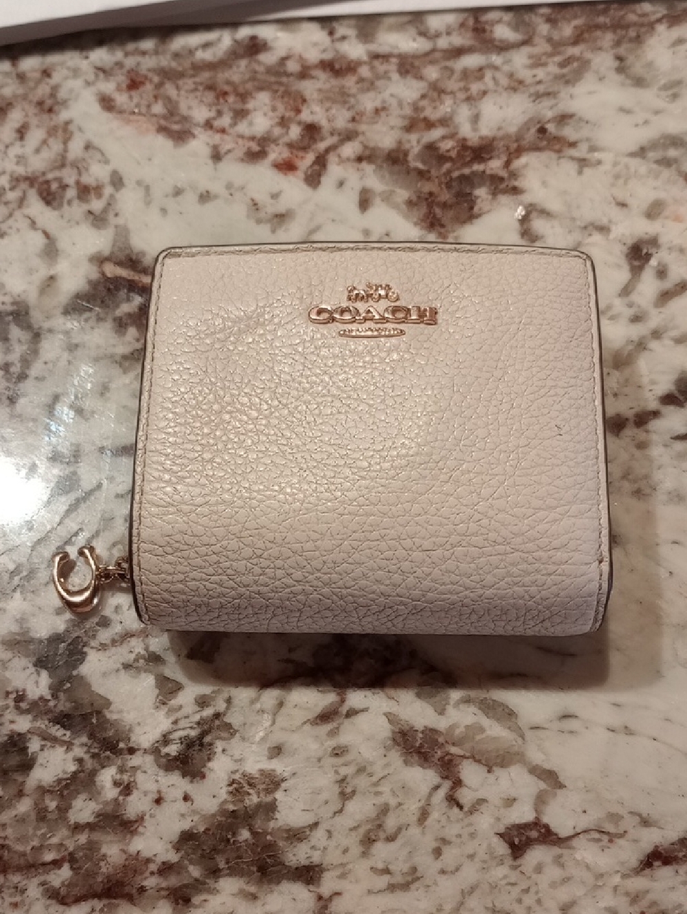 Coach Pebbled Leather Small Wallet Gold Hardware